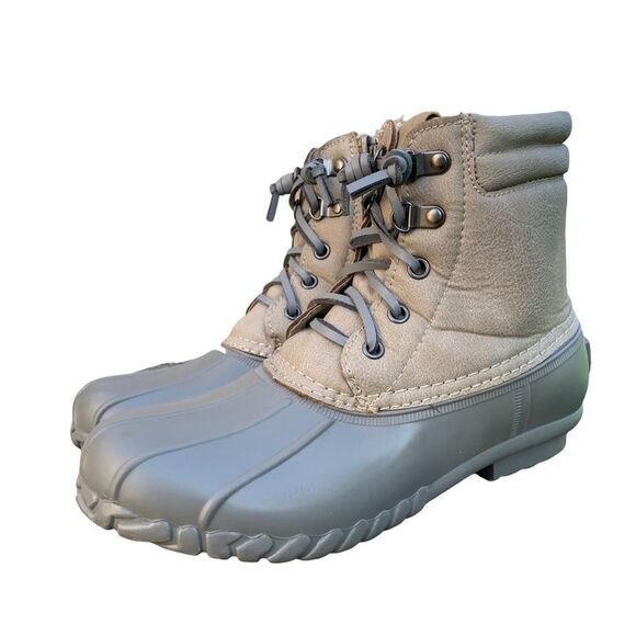 NAUTICA Sea Ripple Snow Duck Boots Grey Neutral Slip on Insulated Women’s size 7 - Picture 10 of 10